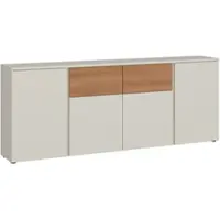Home affaire Sideboard "HAMM", beige (cashmere, karamelleiche), B:201cm H:82cm T:40cm, Holzwerkstoff, Melamin, Sideboards, Sideboard, Breite ca. 201 cm