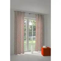 Adam Audio Vorhang ADAM "Circles" Gr. 2, orange (natur, orange, hellgrau), B:145cm H:175cm, Jacquard, Baumwolle (Bio-Baumwolle), Gardinen, Vorhang, aus 100% Bio-Baumwolle