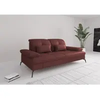 Sit&More 3-Sitzer SIT & MORE "Amica, inkl. Sitztiefenverstellung und Armteilverstellung", rot (merlot), B:212cm H:90cm T:122cm, Sofas, 3-Sitzer, wahlweise mit Kopfteilverstellung und Schlaffunktion