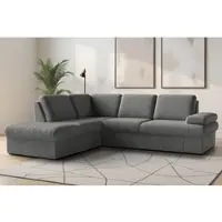 Sit&More Ecksofa SIT & MORE "Moreno L-Form, B: 238 cm", grau, B:238cm H:82cm T:202cm, 100% Polyester, Sofas, Ecksofa, mit Armteilverstellung, optional Schlaffunktion