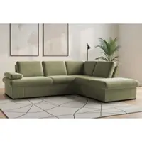 Sit&More Ecksofa SIT & MORE "Moreno L-Form, B: 238 cm", grün (hellgrün), B:238cm H:82cm T:202cm, 100% Polyester, Sofas, Ecksofa, mit Armteilverstellung, optional Schlaffunktion