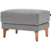 Creation By Rolf Benz Hocker "CR.450", grau (lichtgrau, schwarzgrau 044, 34), B:63cm H:45cm T:48cm, Chenille COCO (72% Polyester 15% Baumwolle 13% Polyacryl), , Hocker, Hocker, Füße aus Massivholz