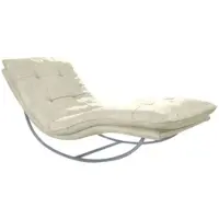 W.Schillig Relaxliege "daily dreams", beige (sahara s37), B:75cm H:85cm T:169cm, Stoff S37 (100% Polyester), Sofas, Relaxliege, in Waffelkissen-Optik, Schaukelgestell silber matt, in 2 Breiten
