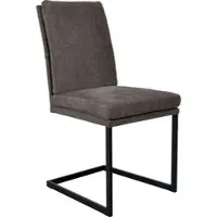 K+W Komfort & Wohnen Esszimmerstuhl "Freischwinger", grau (grau 80, schwarz), B:47cm H:96cm T:64cm, Stühle, Esszimmerstuhl, stabiles Hochkantrohr, Untergestell in Edelstahloptik oder schwarz