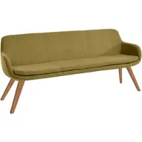 Set One By Musterring Essbank "Tavia", grün (kiwi, wildeiche), B:180cm H:87cm T:66cm, 100% PES, Sitzbänke, Essbank, Stativgestell Wildeiche massiv geölt, Breite 180, 200 oder 220 cm