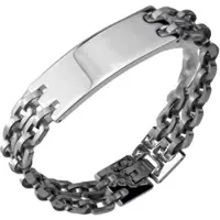 Firetti Armband "Schmuck Geschenk Armkette ID-Platte, Phantasiekette", silber (edelstahlfarben), Armbänder, Damen, 21cm, Edelstahl, Armband