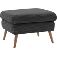 Exxpo - Sofa Fashion Hocker "Scandi bequem und elegant mit hohem Holzfuß", grau (anthrazit), B:72cm H:47cm T:62cm, Hocker, Hocker, bequem und elegant mit hohem Holzfuß