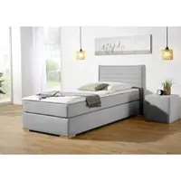 Home affaire Boxspringbett "Östermoor", grau, B:118cm L:205cm, Komplettbetten, Boxspringbett, in H2, H3 oder H4 erhältlich