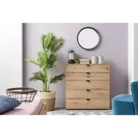 Inosign Sideboard "Duero", braun (artisan eiche), B:90cm H:95cm T:40cm, Holzwerkstoff, Sideboards, Sideboard, Kommode mit 5 Schubkästen, Breite 90 cm
