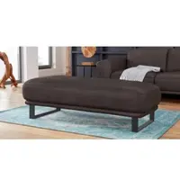 W.Schillig Hocker "montanaa", braun (braun z59), B:141cm H:42cm T:61cm, Hocker, Hocker, mit Metallkufen in Schwarz pulverbeschichtet, Breite 141 cm