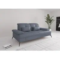 Sit&More 2,5-Sitzer SIT & MORE "Amica, inkl. Sitztiefenverstellung und Armteilverstellung", blau (graublau), B:202cm H:90cm T:122cm, Sofas, 2 5-Sitzer, wahlweise mit Kopfteilverstellung und Schlaffunktion