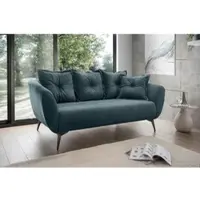Home affaire 2,5-Sitzer "Baggio, Breite 196 cm zeitlos & elegant, bequem", ocean, B:196cm H:94cm T:103cm, 100% Polyester, Sofas, 2 5-Sitzer, schwarze Metallfüße