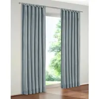 Wirth Vorhang "Warnow" Gr. 6, blau (rauchblau), B:132cm H:245cm, Chenille, Polyacryl, Gardinen, Vorhang