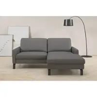 Home affaire Ecksofa "Lecce, L-Form, Federkernpolsterung, Breite 194 cm", anthrazit, B:194cm H:86cm T:164cm, 100% Polyester, Sofas, Ecksofa, inkl. saugroboterfreundliche Höhe & schmale Armlehnen