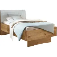 Wiemann Holzbett "Cardiff, Bettgestell, Bettrahmen, teilmassiv, mit Polsterkopfteil", bianco, eiche teilmassiv, B:120cm L:220cm, Betten, Holzbett, Fußteil aus Massivholz, verschiedene Größen