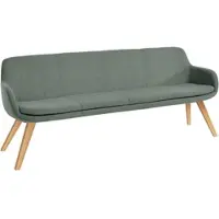 Set One By Musterring Essbank "Tavia", blau (aqua, eiche bianco), B:200cm H:87cm T:66cm, 100% PES, Sitzbänke, Essbank, Stativgestell aus Eiche bianco massiv, Breite 180, 200 oder 220 cm