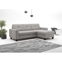 Home affaire Ecksofa "Varese", light grau, B:239cm H:91cm T:164cm, Sofas, Ecksofa, wahlweise mit Bettfunktion und Bettkasten