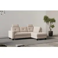 Home affaire Ecksofa "Varese", beige (creme), B:226cm H:91cm T:170cm, 100% Polyester, Sofas, Ecksofa, wahlweise mit Bettfunktion und Bettkasten
