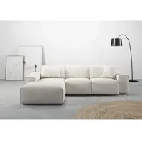 Home affaire Ecksofa "Glimminge L-Form auch in Breitcord, Feincord + Easy care-Bezug", weiß (snow), B:264cm H:71cm T:191cm, 12% Polyaxryl, 88% Polyester, Sofas, Ecksofa, Breite 264, Zierkissen