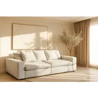 Home affaire Big-Sofa "Venslev", beige (cream), B:260cm H:83cm T:120cm, 100% PES, Sofas, Big-Sofa, Lounge-Sofa, mit extra tiefer Sitzfläche und losen Kissen