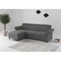 Sit&More Ecksofa SIT & MORE "Glendale, L-Form", grau, B:253cm H:84cm T:166cm, 90% Polyester, 10% Polyamid, Sofas, Ecksofa, inkl. Kopfteilverstellung,wahlweise mit Vorziehsitz und Bettkasten