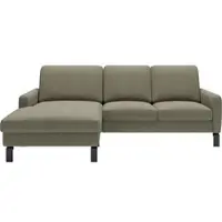 Home affaire Ecksofa "Lecce, L-Form, Federkernpolsterung, Breite 224 cm", oliv, B:224cm H:86cm T:164cm, 100% Polyester, Sofas, Ecksofa, inkl. saugroboterfreundliche Höhe & schmale Armlehnen