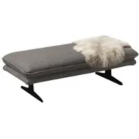 W.Schillig Polsterhocker "broadway", grau (grau s22), B:145cm H:43cm T:71cm, Flachgewebe S22 (100% Polyester), Hocker, Polsterhocker, Füße in Schwarz pulversbeschichtet