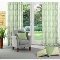 Wirth Vorhang "Kingston" Gr. 2, grün, B:135cm H:175cm, Jacquard, Polyacryl, Polyester, Gardinen, Vorhang