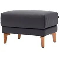 Creation By Rolf Benz Hocker "CR.450", schwarz (signalschwarz 534, 58), B:63cm H:45cm T:48cm, NaturLEDER OSKAR (echtes Rindsleder), , Hocker, Hocker, Füße aus Massivholz