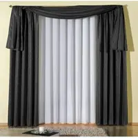 Wirth Freihanddeko "Janine" Gr. 2, schwarz, B:135cm H:400cm, Polyester, Gardinen, Freihanddeko