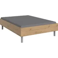 Wimex Bett "Easy, große Auswahl an Größen und Farben, auch in Komforthöhe", braun (artisan eiche, alufarben), H:46cm L:210cm, Betten, Bett, ohne Kopfteil, ideal unter Dachschrägen oder Fenster