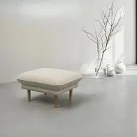 Domo Hocker "Leuven", beige (creme), B:74cm H:43cm T:70cm, 100% Polyester, Hocker, Hocker, angenehm feste Polsterung, bodenfrei, 19 cm hohe Holzfüße