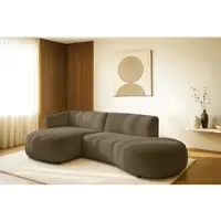 Home affaire Ecksofa "OSTRUP Rundsofa, L-Form, Naturtöne, Boucle", grau (taupe), B:278cm H:73cm T:152cm, 100% Polyester, Sofas, Ecksofa, Breite 278 cm, organische Form mit sanften Rundungen