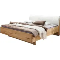 Wiemann Holzbett "Cardiff, Bettgestell, Bettrahmen, teilmassiv, mit Polsterkopfteil", bianco, eiche teilmassiv, B:180cm L:200cm, Betten, Holzbett, Fußteil aus Massivholz, verschiedene Größen