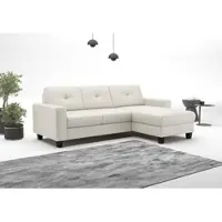 Home affaire Ecksofa "Varese", reinweiß, B:239cm H:91cm T:164cm, Sofas, Ecksofa, wahlweise mit Bettfunktion und Bettkasten