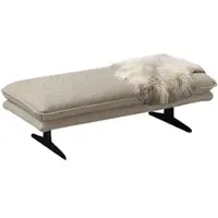 W.Schillig Polsterhocker "broadway", braun (sesame s22), B:145cm H:43cm T:71cm, Flachgewebe S22 (100% Polyester), Hocker, Polsterhocker, Füße in Schwarz pulversbeschichtet