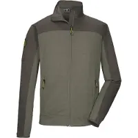 Killtec Strickjacke "KOS 42 MN FLX JCKT", Herren, Gr. M, grün (olivgrün), Obermaterial: 100% Polyester, Strickjacken Strickjacke, Sportive Colourblock-Jacke, Kinnschutz, verschließbare Taschen