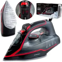 Berdsen BD-331 Dampfbügeleisen mit Keramiksohle, 2600 W, schwarz-rot