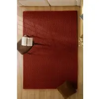 Wecon Home Teppich "Castello THREE", purpur rot, B:200cm H:7mm L:300cm, Schurwolle, Teppiche, Teppich, Schurwolle, Kurzflor mit Hoch-Tief-Effekt, Wohnzimmer, Punktmuster