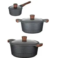 Resto Topf-Set KITCHENWARE "Capella mit Deckel, antihaftbeschichtet und spülmaschinenfest", schwarz, Töpfe, Topf-Set, Für alle Herdarten geeignet, auch Induktion, im Geschenkkarton