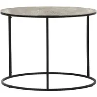 Mirrors & More Couchtisch rund Schwarz Silber Ø 60cm Beistelltisch für Sofas, Wohnzimmertisch