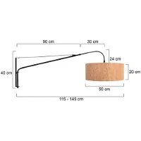 Steinhauer Schwarze Wandlampe Elegant Classy mit Korkkappe Ø50 cm