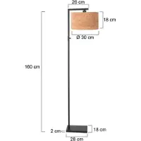 Steinhauer Stehlampe Stang, schwarz/braun, Höhe 160 cm, Kork