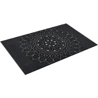 Wash & dry Teppich "Purnima", grau (dunkelgrau), B:75cm H:7mm L:120cm, Polyamid, BY KLEEN-TEX, Teppiche, Teppich, Mandala Motiv, rutschhemmend, In- und Outdoor geeignet, waschbar