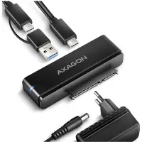 Axagon ADSA-FPX USB-C 10Gbps FAST PORT X Adapter für 2.5"/3.5" SSD/HDD, USB Typ-C, SATA, Schwarz, PC / Notebook / Tablet, China, CE, RoHS
