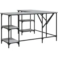 Syfax Schreibtisch Grau Sonoma 139x139x75 cm Holzwerkstoff
