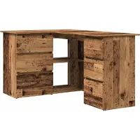 Syfax Eckschreibtisch Altholz-Optik 145x100x76 cm Holzwerkstoff