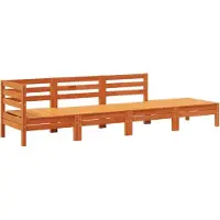 Syfax Gartensofa 4-Sitzer Wachsbraun Massivholz Kiefer