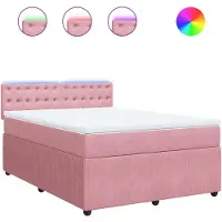 Syfax Boxspringbett mit Matratze Rosa 140x190 cm Samt