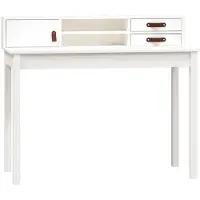Syfax Schreibtisch Weiß 110x50x93 cm Massivholz Kiefer